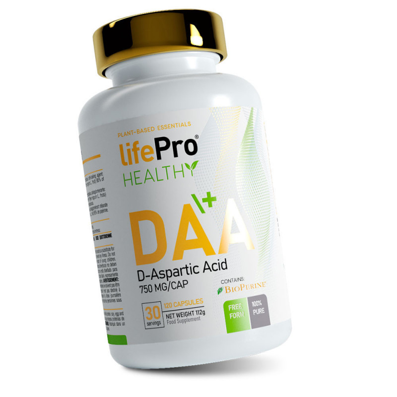 Buy Life Pro Essentials DAA D-Aspartic Acid 750mg 120 Vegancaps Online