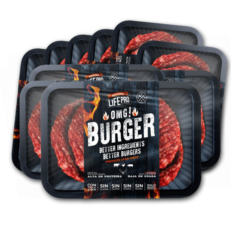 Acheter le pack de 10 hamburgers protéinés au poulet et au bœuf