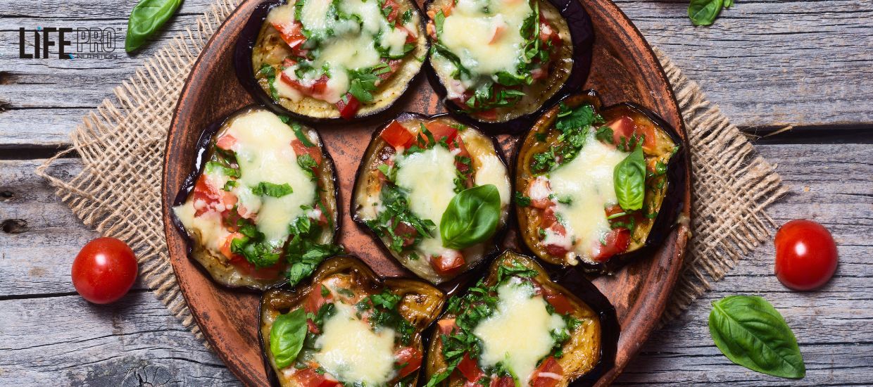 Mini-pizzas d’aubergines saines